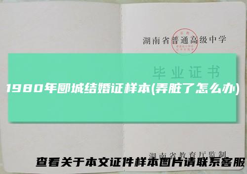 1980年郾城结婚证样本(弄脏了怎么办)