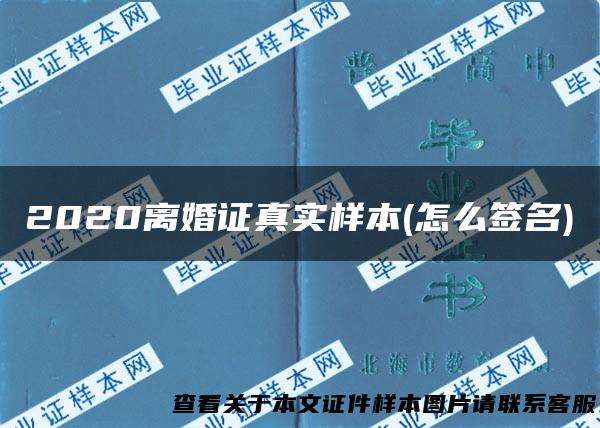 2020离婚证真实样本(怎么签名)