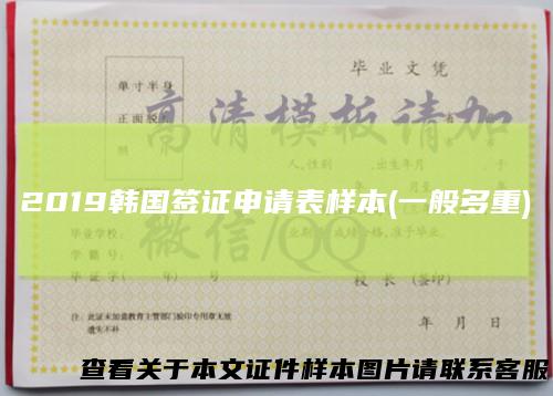 2019韩国签证申请表样本(一般多重)