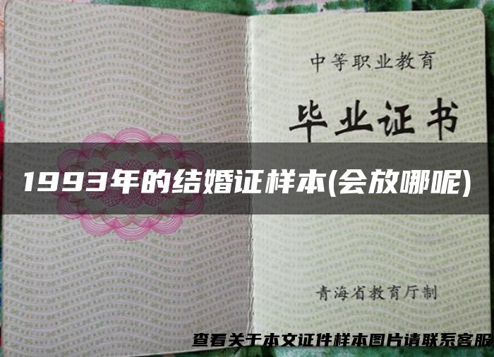 1993年的结婚证样本(会放哪呢)