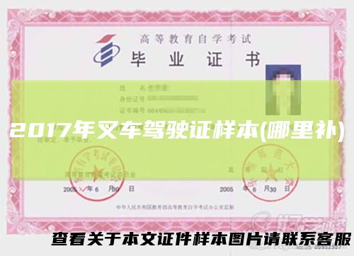 2017年叉车驾驶证样本(哪里补)