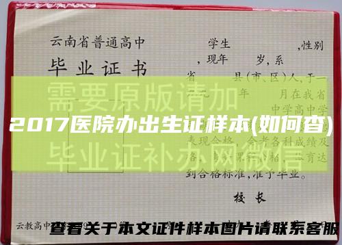 2017医院办出生证样本(如何杳)