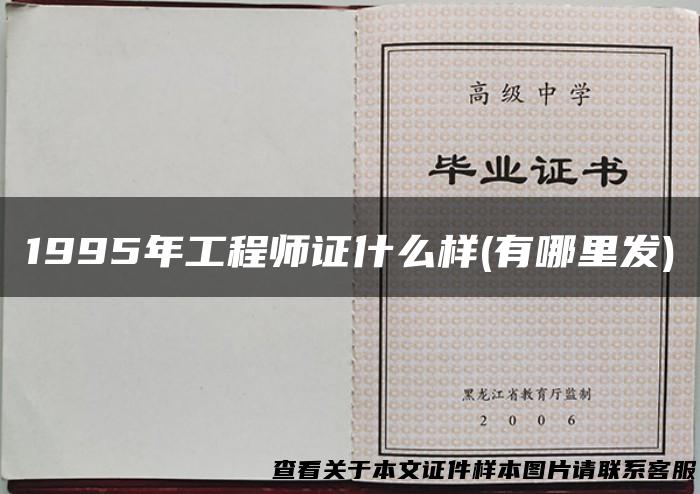 1995年工程师证什么样(有哪里发)