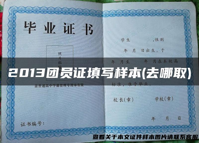 2013团员证填写样本(去哪取)