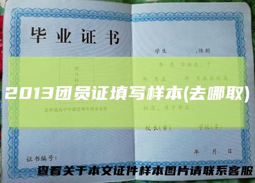 2013团员证填写样本(去哪取)