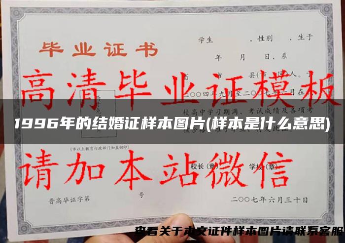 1996年的结婚证样本图片(样本是什么意思)