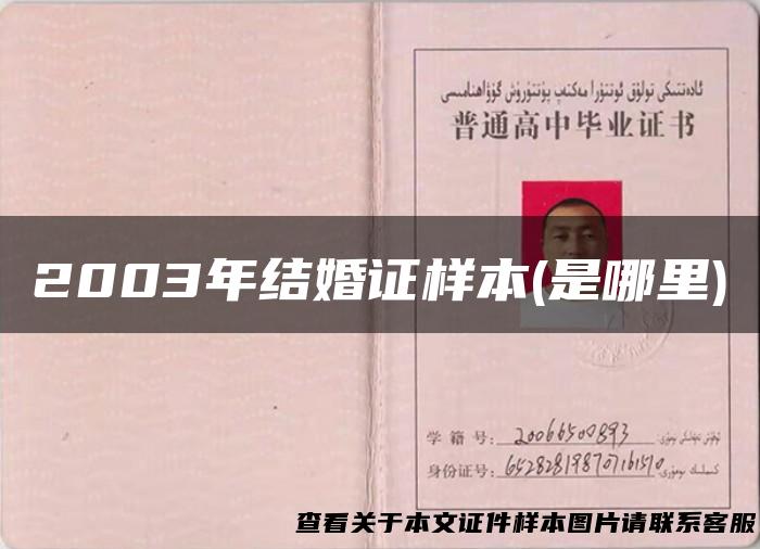 2003年结婚证样本(是哪里)