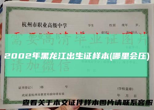 2002年黑龙江出生证样本(哪里会压)