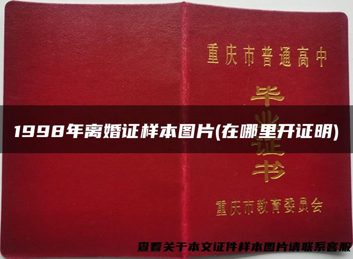 1998年离婚证样本图片(在哪里开证明)