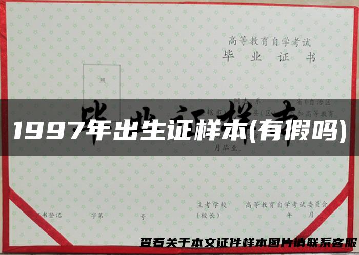 1997年出生证样本(有假吗)