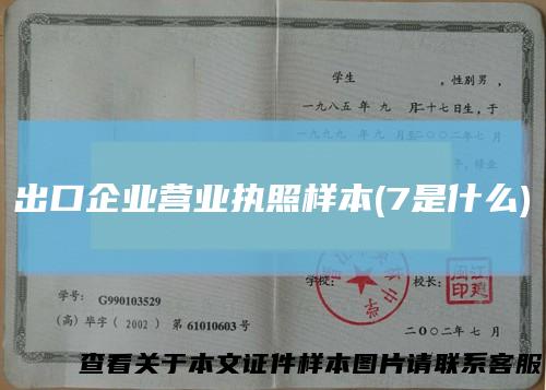 出口企业营业执照样本(7是什么)