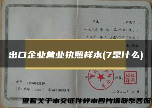 出口企业营业执照样本(7是什么)