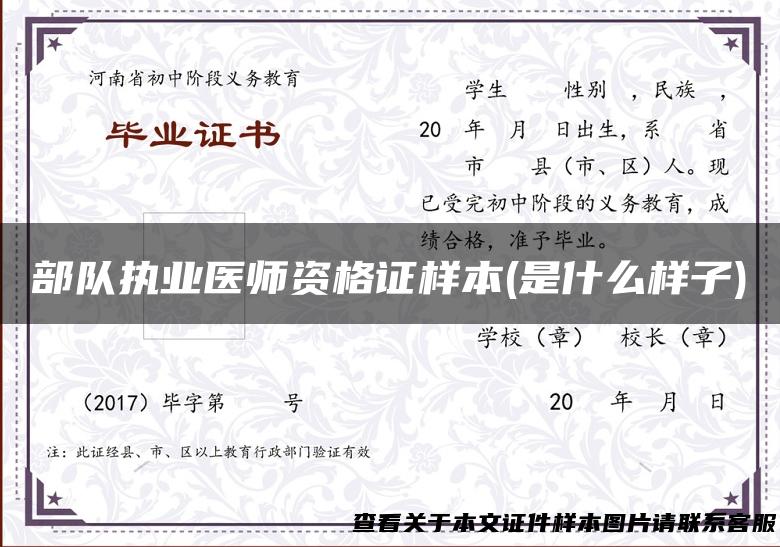 部队执业医师资格证样本(是什么样子)