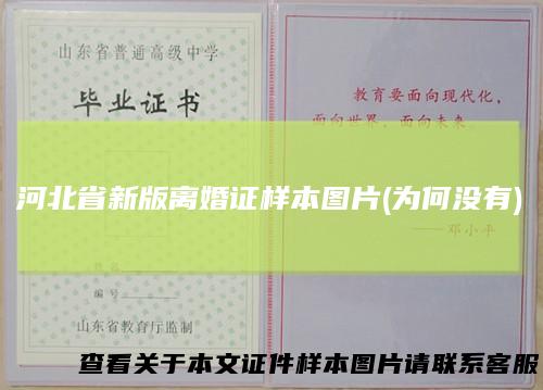 河北省新版离婚证样本图片(为何没有)