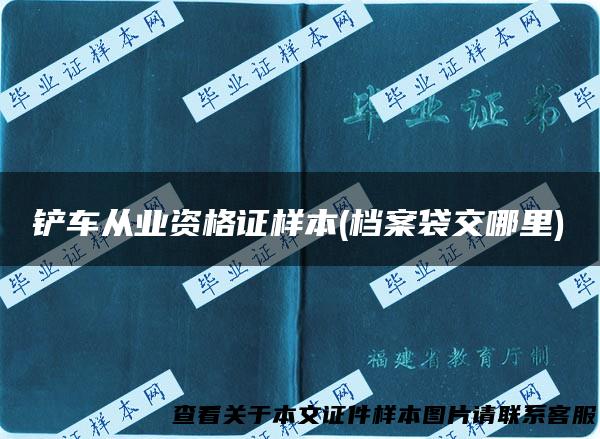铲车从业资格证样本(档案袋交哪里)