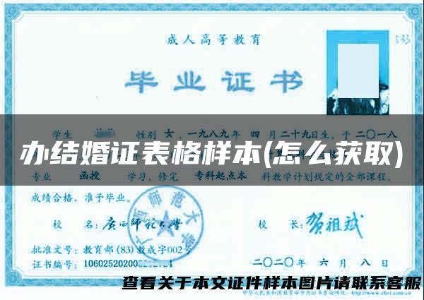 办结婚证表格样本(怎么获取)