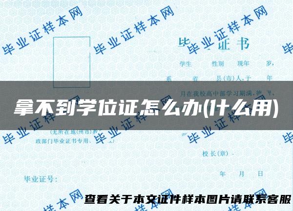 拿不到学位证怎么办(什么用)