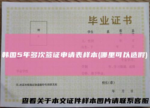 韩国5年多次签证申请表样本(哪里可以造假)