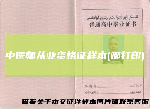 中医师从业资格证样本(哪打印)