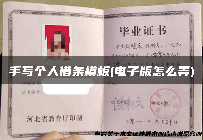 手写个人借条模板(电子版怎么弄)