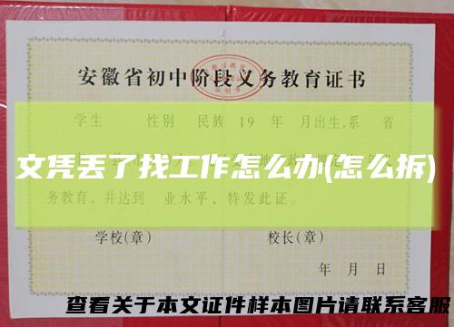 文凭丢了找工作怎么办(怎么拆)