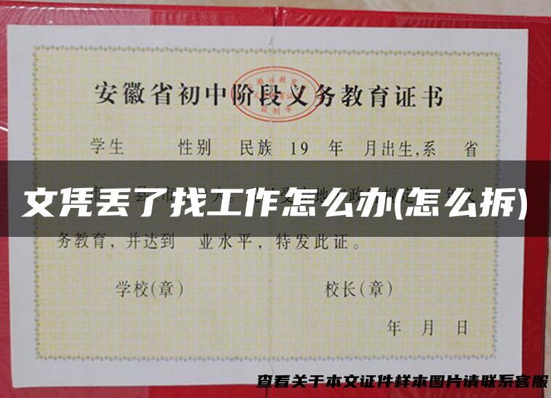 文凭丢了找工作怎么办(怎么拆)