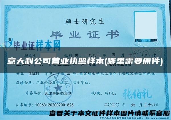 意大利公司营业执照样本(哪里需要原件)