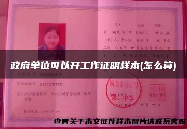政府单位可以开工作证明样本(怎么算)