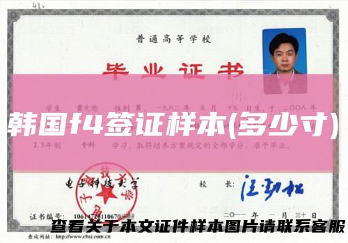 韩国f4签证样本(多少寸)