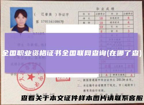 全国职业资格证书全国联网查询(在哪了查)