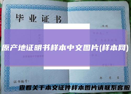 原产地证明书样本中文图片(样本网)