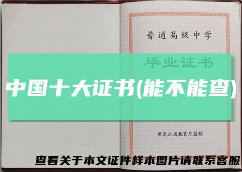 中国十大证书(能不能查)