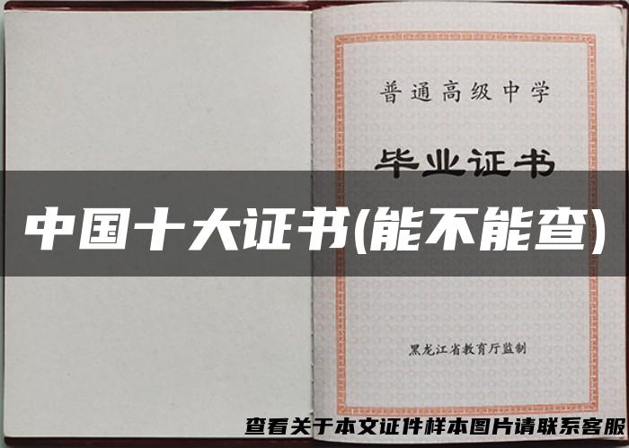 中国十大证书(能不能查)