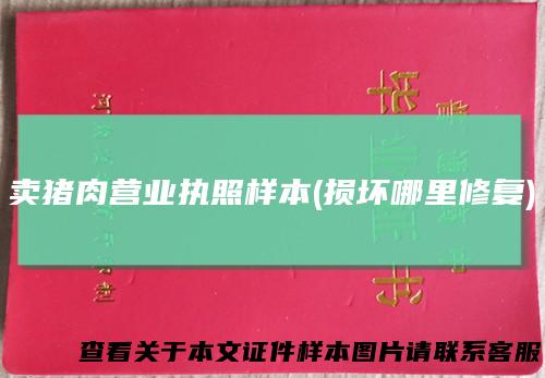 卖猪肉营业执照样本(损坏哪里修复)