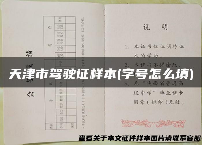 天津市驾驶证样本(字号怎么填)