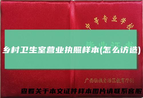 乡村卫生室营业执照样本(怎么访造)