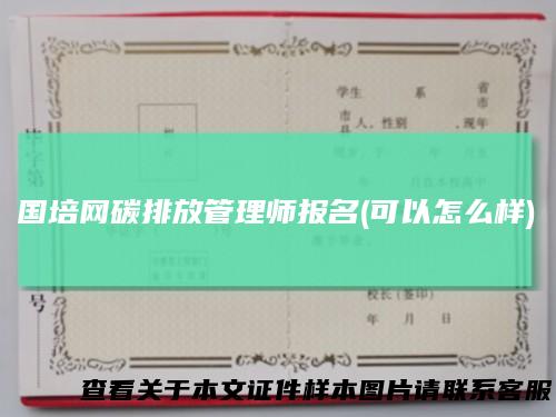 国培网碳排放管理师报名(可以怎么样)