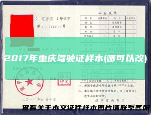 2017年重庆驾驶证样本(哪可以改)