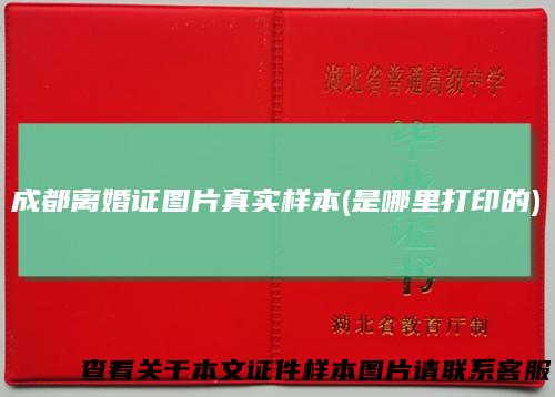 成都离婚证图片真实样本(是哪里打印的)