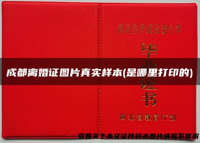成都离婚证图片真实样本(是哪里打印的)