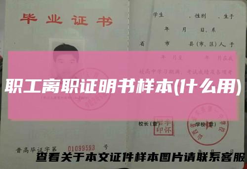 职工离职证明书样本(什么用)
