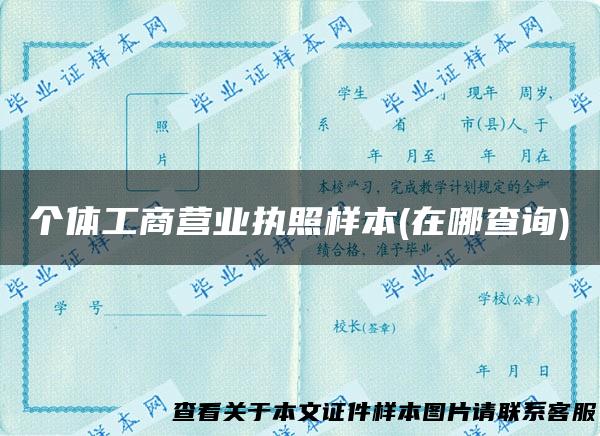 个体工商营业执照样本(在哪查询)