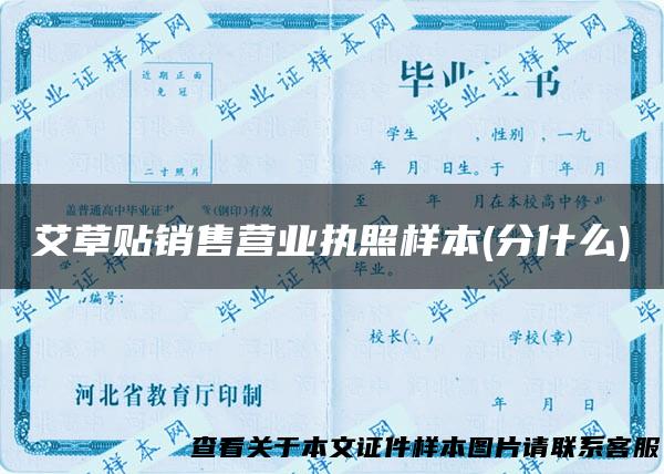 艾草贴销售营业执照样本(分什么)