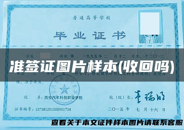 准签证图片样本(收回吗)