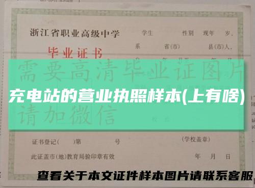 充电站的营业执照样本(上有啥)