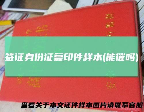 签证身份证复印件样本(能催吗)