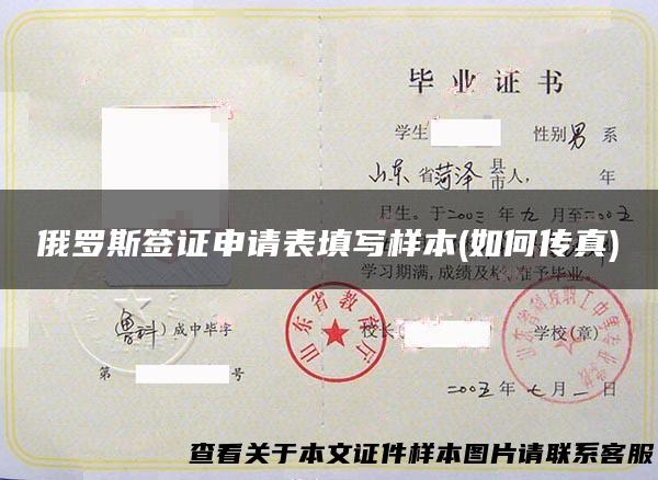 俄罗斯签证申请表填写样本(如何传真)