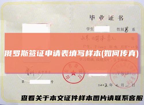 俄罗斯签证申请表填写样本(如何传真)