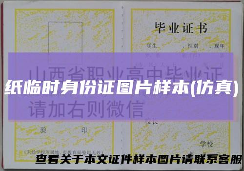 纸临时身份证图片样本(仿真)