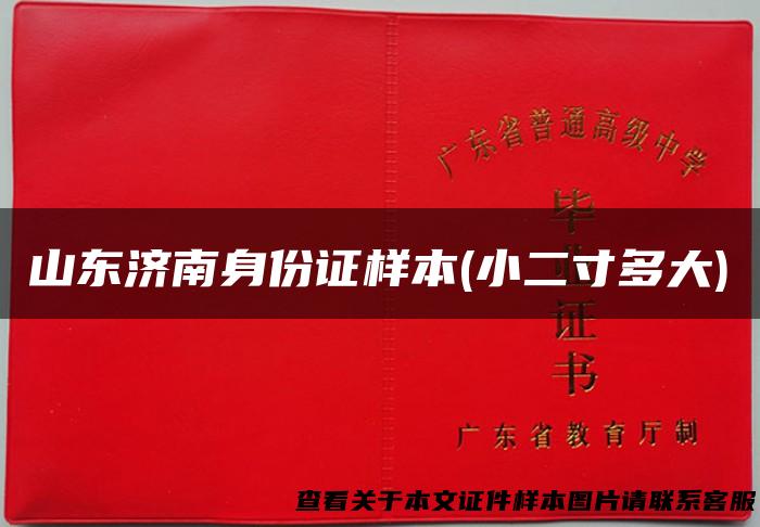 山东济南身份证样本(小二寸多大)